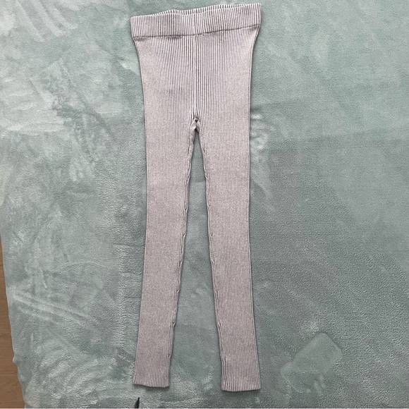 Lunya Leggings Mellow Grey Ribbed Organic Cotton Blend Size Medium Gentl… - Picture 5 of 12